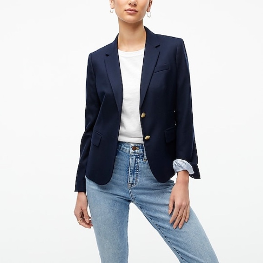 J. Crew Original Schoolboy Blazer in Navy Blue with Gold Buttons, BNWOT